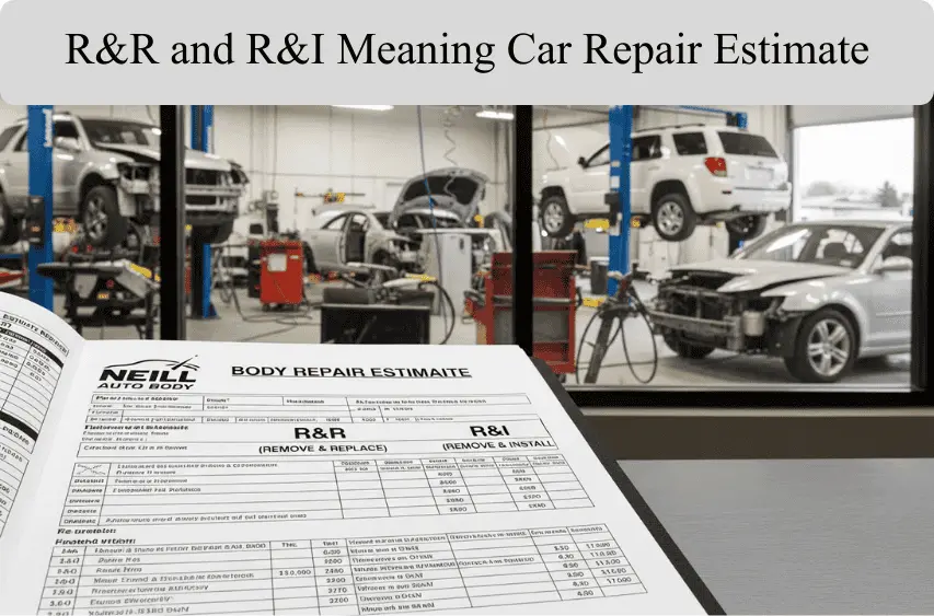 R&R and R&I Meaning Car Repair Estimate