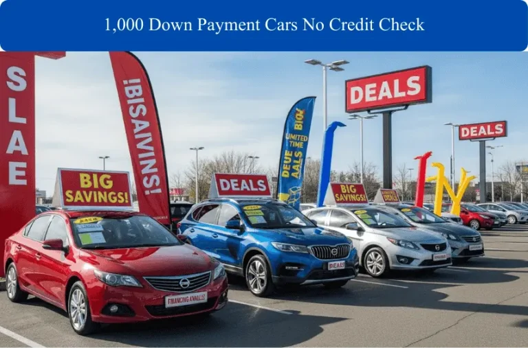 1,000 Down Payment Cars No Credit Check