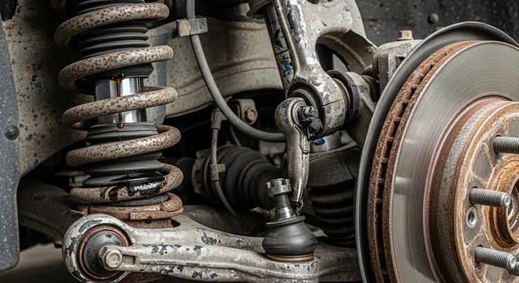 Worn Suspension Components